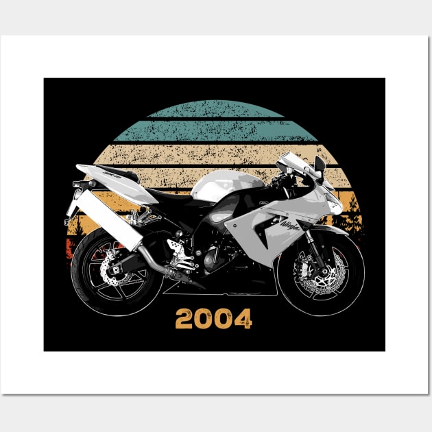 2004 Kawasaki Ninja ZX-10R Vintage Motorcycle Design Wall Art by Madisen Harvey